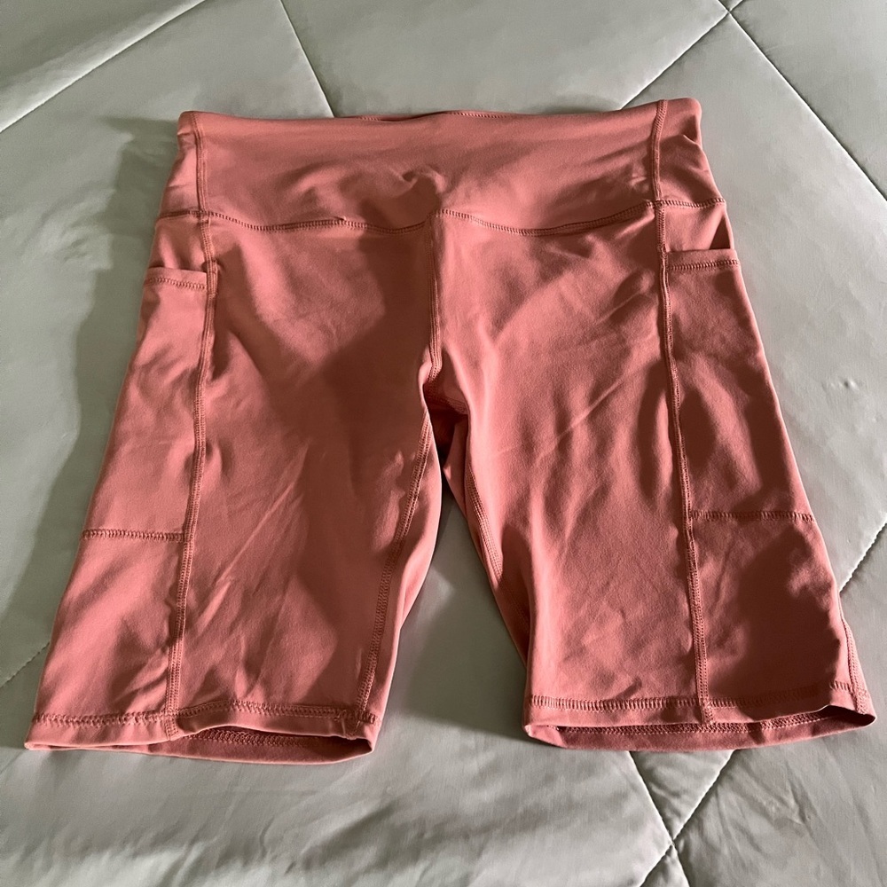 High Waist Biker Yoga Workout Shorts with Pockets - Picture 7 of 13